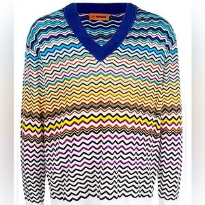Missoni striped V-neck jumper for unisex fit size 52 runs oversized
